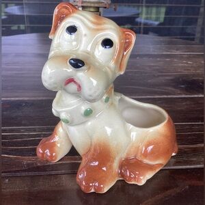 Vintage Sad Eyes Puppy Dog Planter 1940s